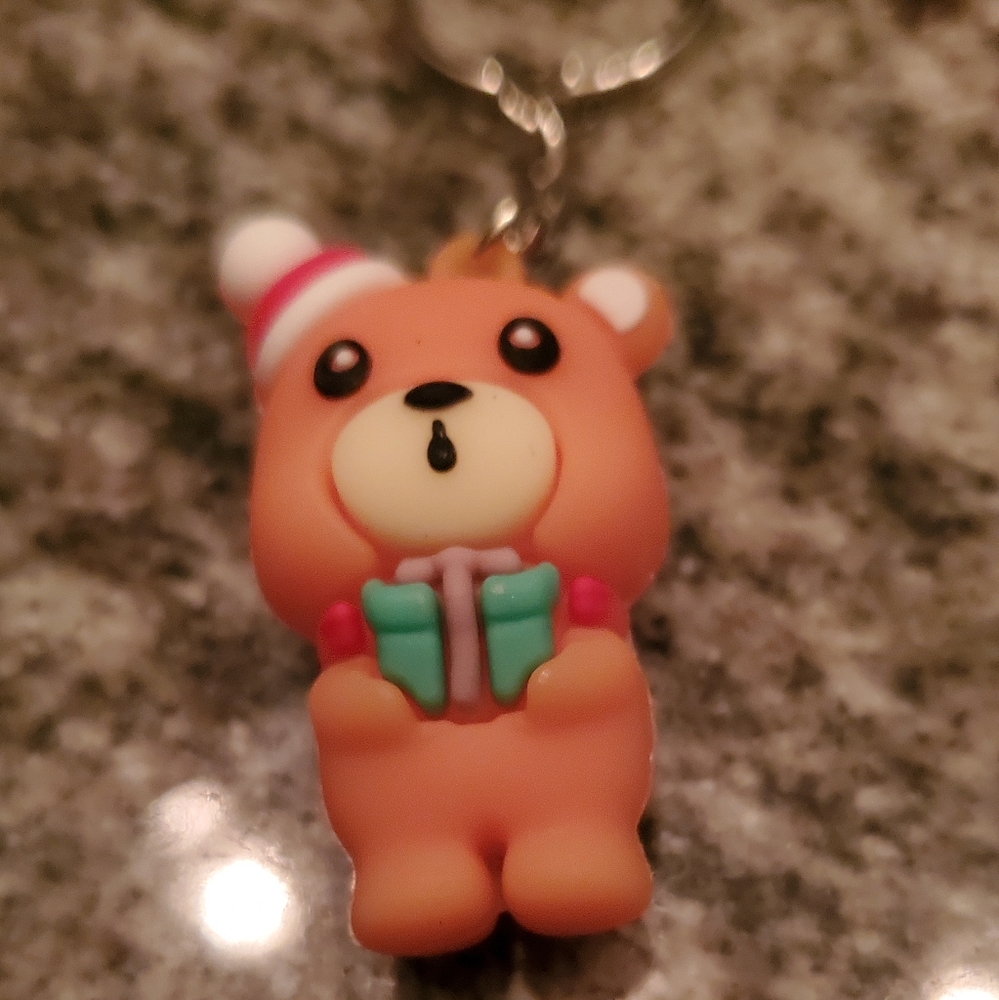 Cute Bear Key Holder - Orange and Green